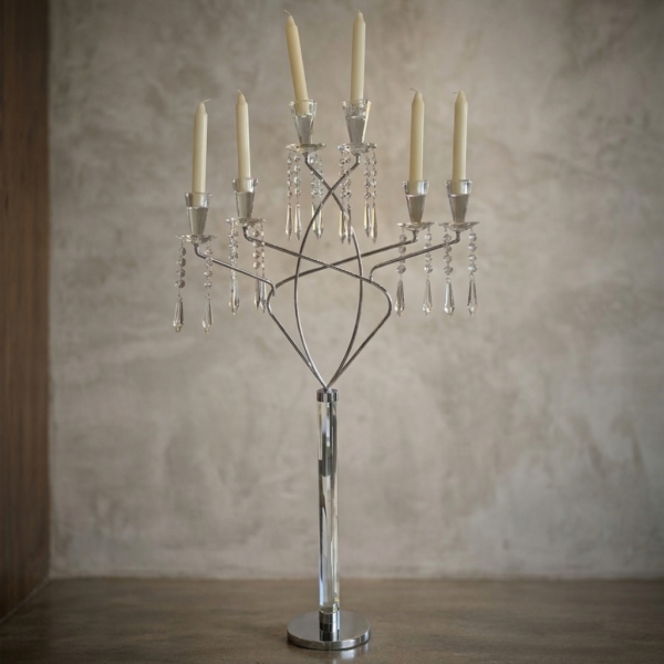Candelabro de cristal y metal LUCIA –...