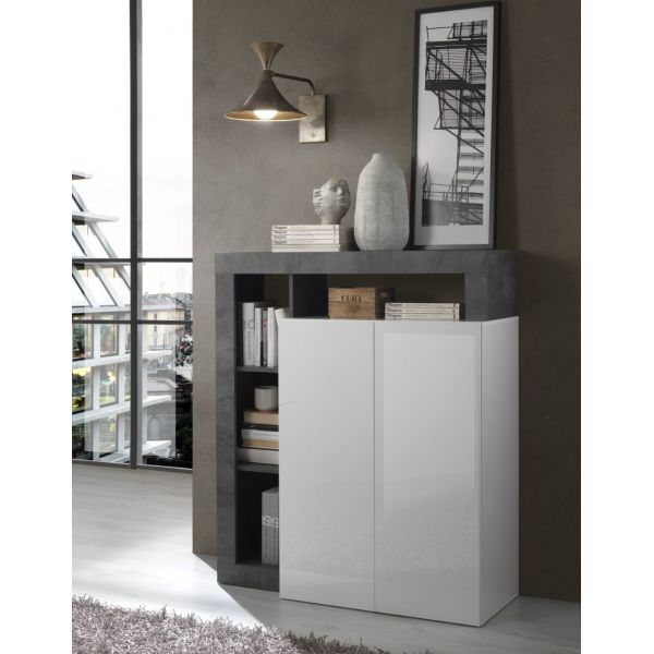 Aparador 2 puertas alto blanco 108 cm...