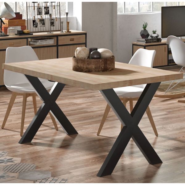 Mesa fija pata X roble PERLA