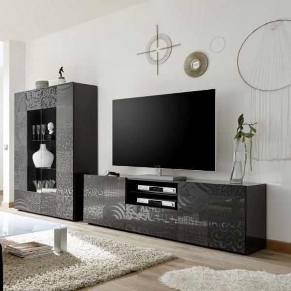 Base TV gris lacado 181 cm AMALFI