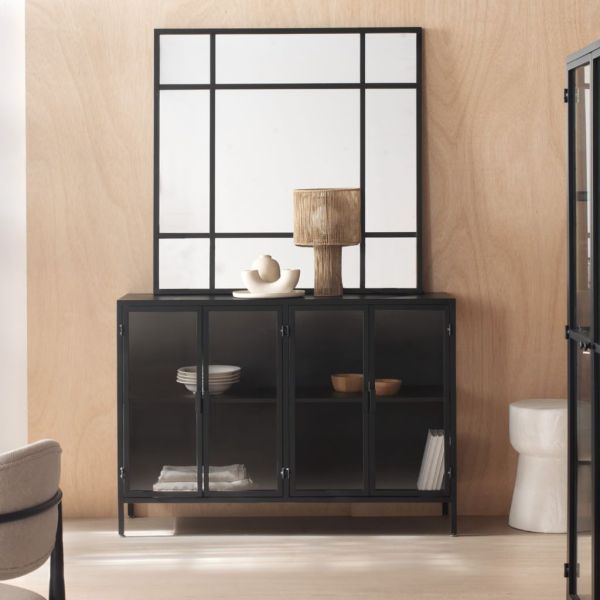 Aparador metálico negro 120 cm ERU II